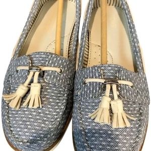 Toms Blue Chambray Flats